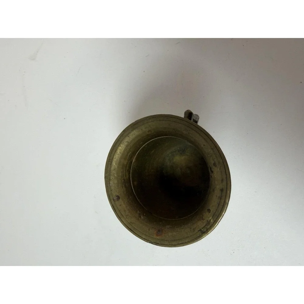 Brass Mortar & Pestle Small Handled Pharmacy Apothecary Vintage Decor‎